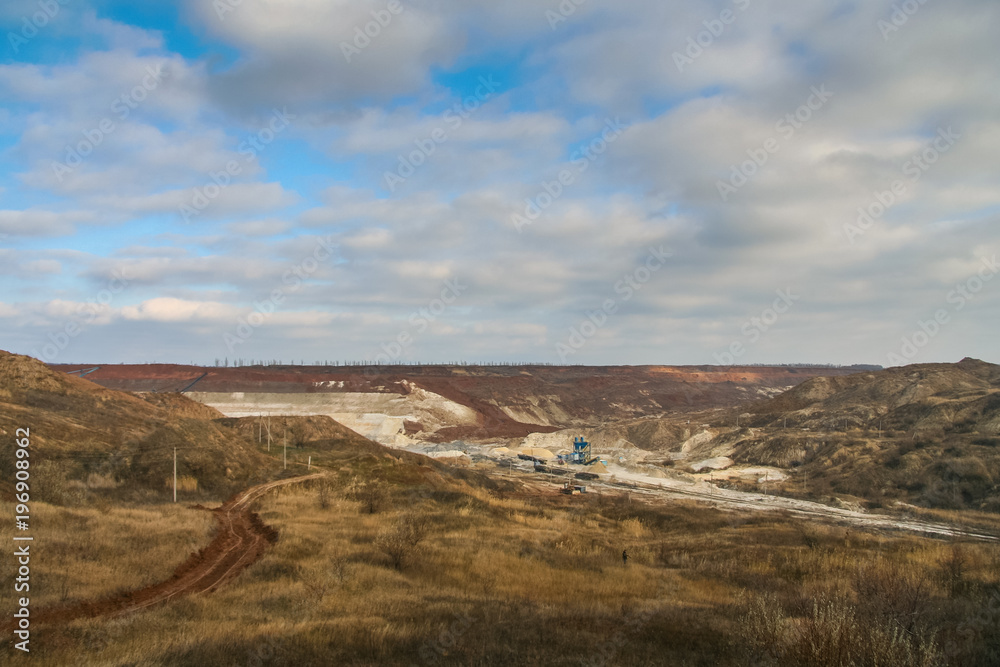 Fototapeta premium clay quarry in autumn