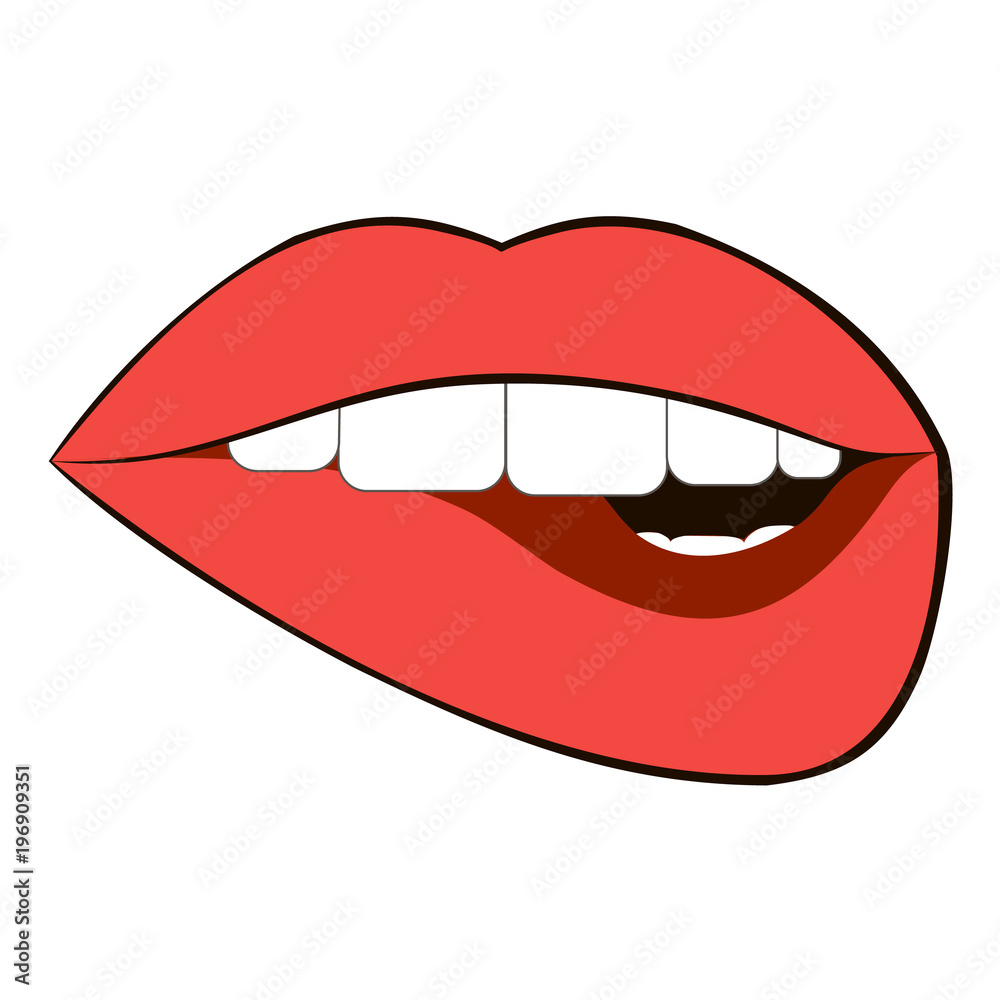Vector lips, half-open mouth. Vector lips, half-open mouth.