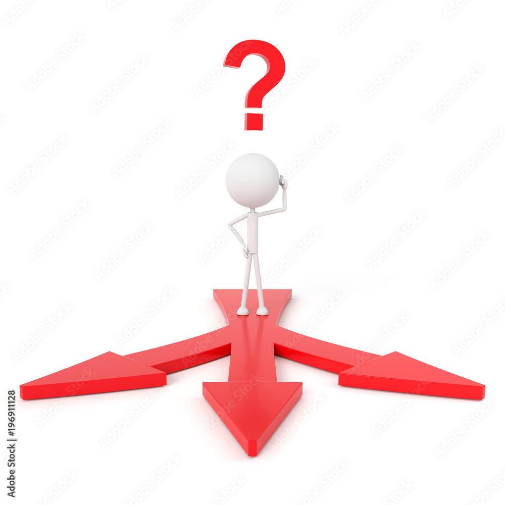 People model with many choices concept. 3D rendering. People model with many choices concept. 3D rendering.