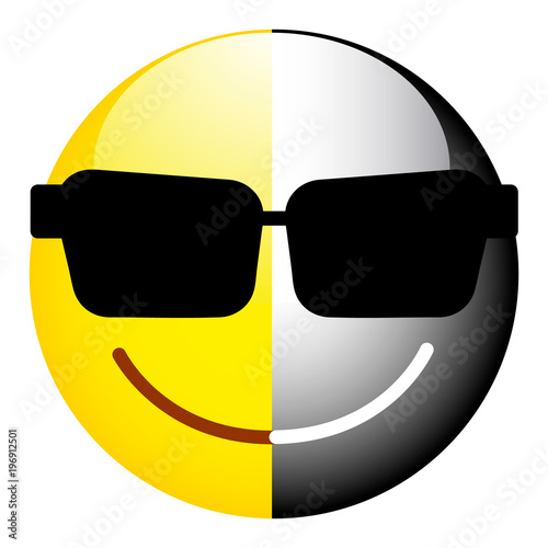 Black and white smiley. The symbol of duality, secrecy