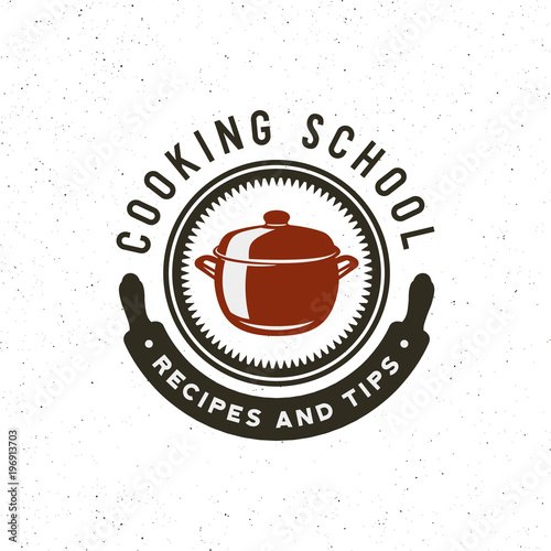 vintage cooking classes logo. retro styled culinary school emblem. vector illustration