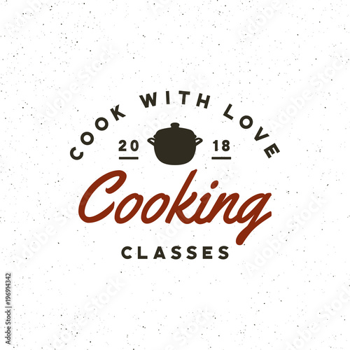 vintage cooking classes logo. retro styled culinary school emblem. vector illustration