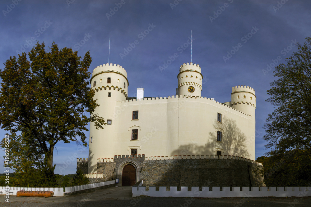 View on czech romantic Castle Orlik  nad Vltavou in the Czech Republic. Romantic,royal Schwarzenberg.  