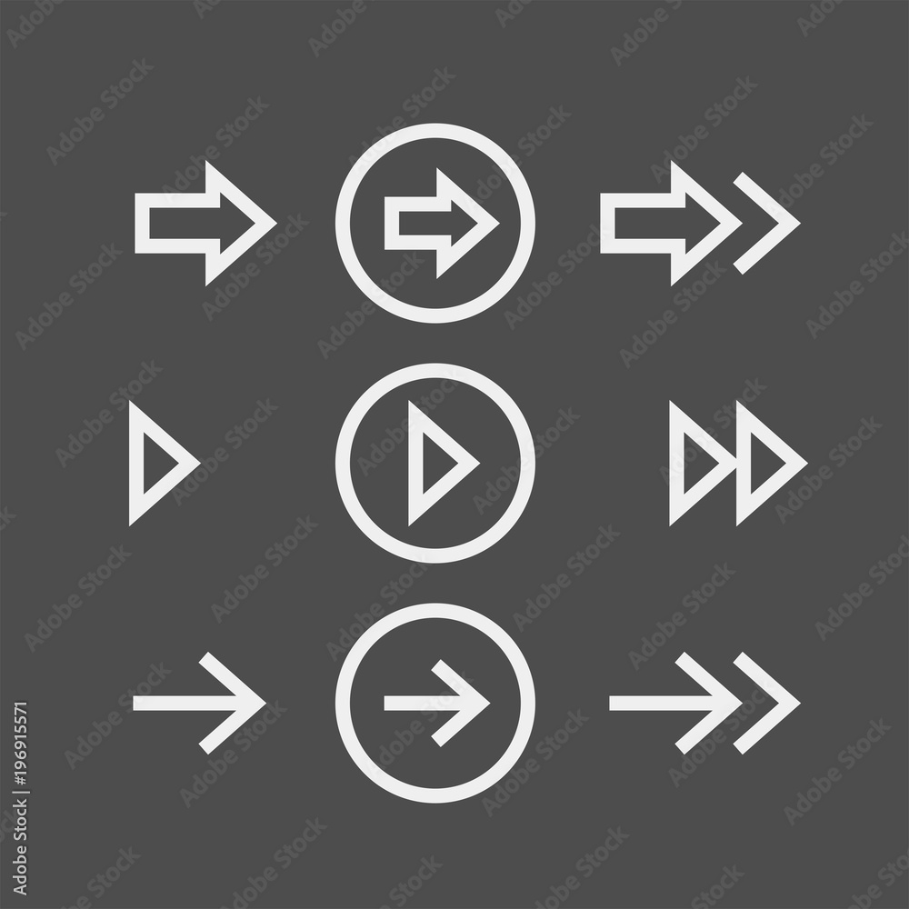 Arrows flat vector icons set Arrows flat vector icons set