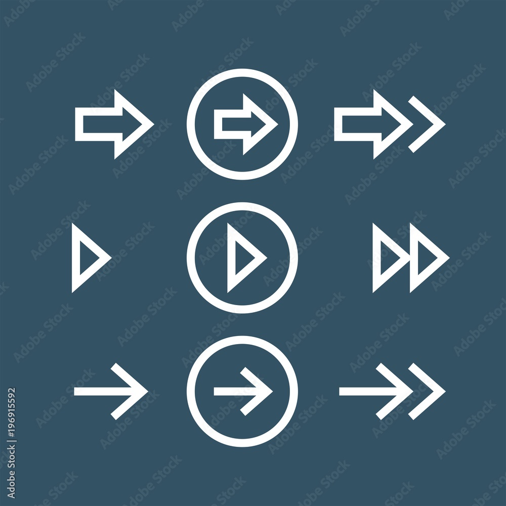 Arrows flat vector icons set Arrows flat vector icons set