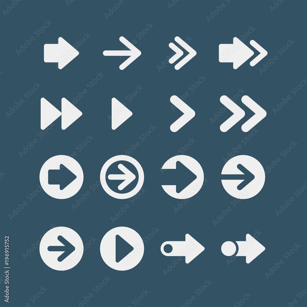 Arrows flat vector icons set Arrows flat vector icons set