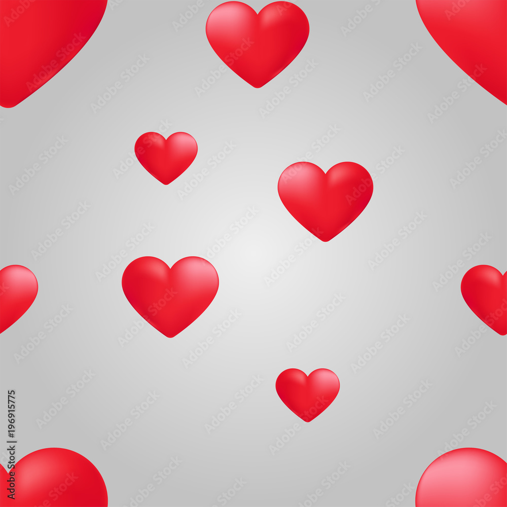 Red heart seamless pattern. Background love Red heart seamless pattern. Background love