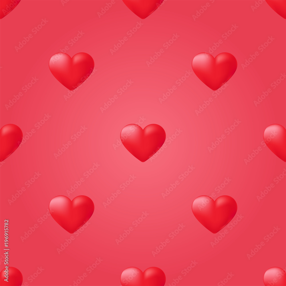 Red heart seamless pattern. Background love Red heart seamless pattern. Background love