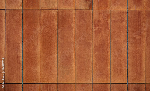 Rusty steel panels on a modern building © jojoo64