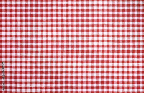 Red checkered tablecloth texture