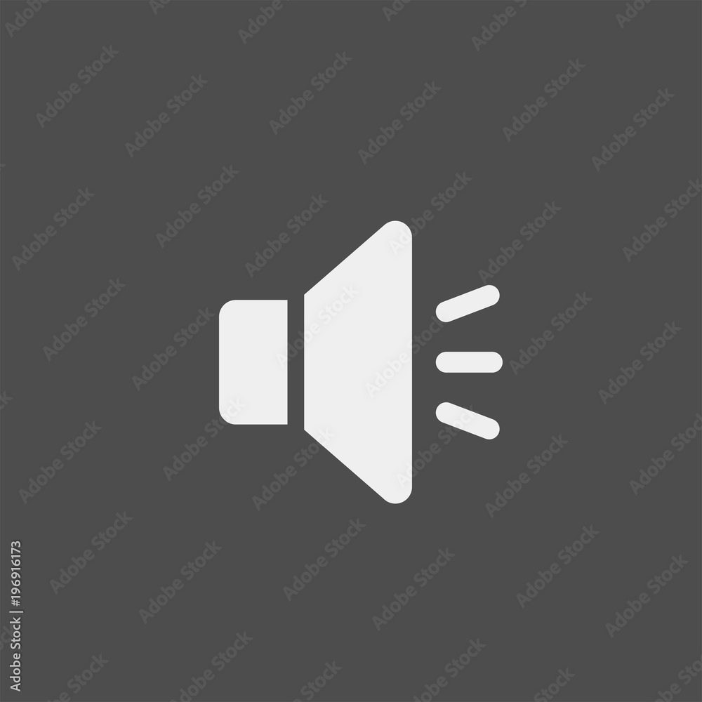 Sound flat vector icon. Volume flat vector icon. Loudspeaker flat vector icon Sound flat vector icon. Volume flat vector icon. Loudspeaker flat vector icon