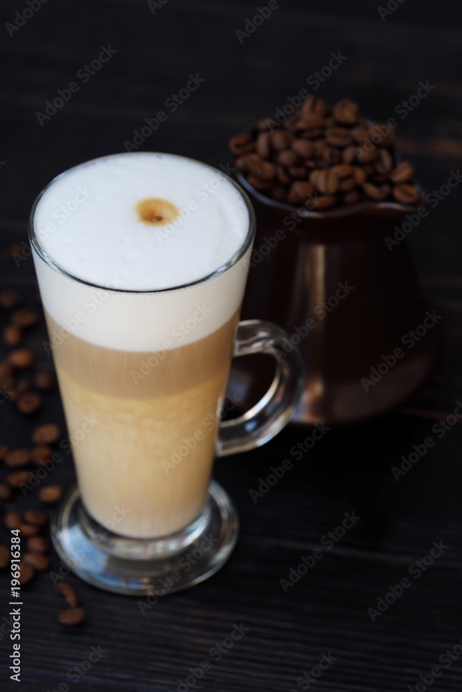 Fresh delicious latte coffee on the table Fresh delicious latte coffee on the table