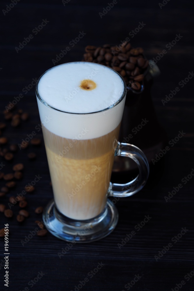 Fresh delicious latte coffee on the table Fresh delicious latte coffee on the table