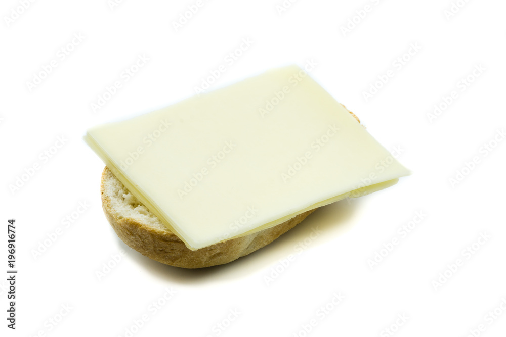 Käsebrötchen Käse brötchen isoliert freigestellt auf weißen Hintergrund, Freisteller 