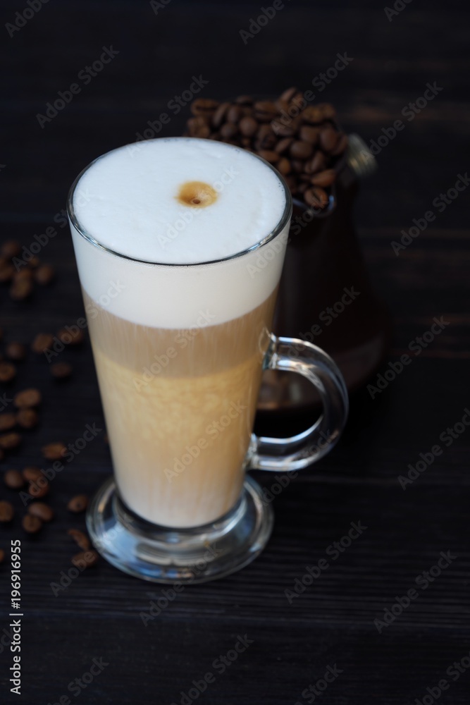 Fresh delicious latte coffee on the table Fresh delicious latte coffee on the table