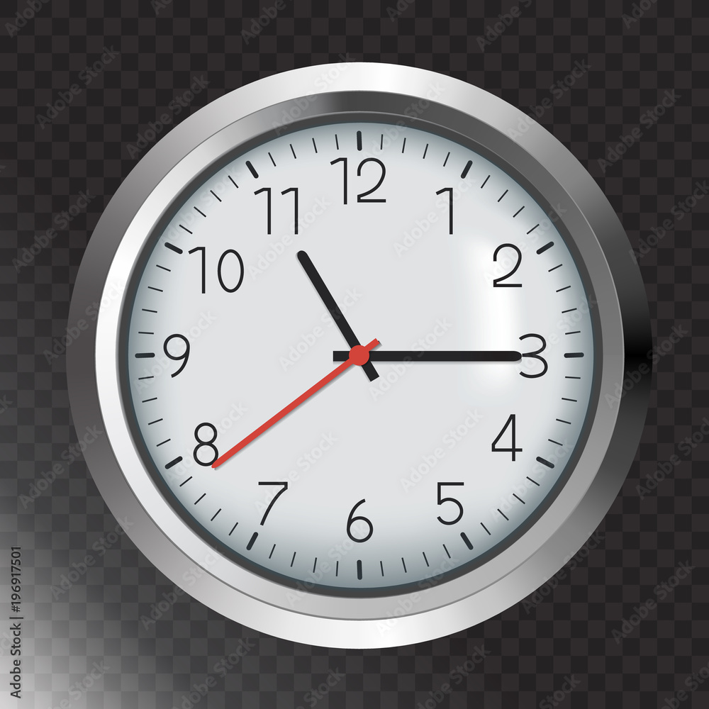Vector Clock Icon. Timer on transparent background.Vector illustration