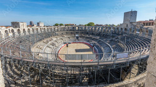Canvas Print The Roman Amphitheatre of Arles in France, a  World Heritage Site