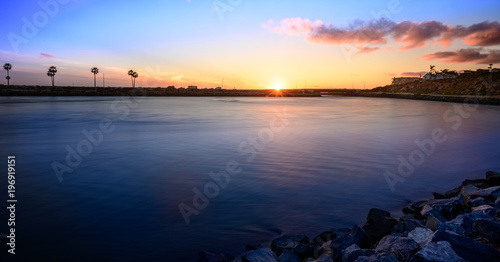 Bild auf Leinwand Agua Hedionda Lagoon in Carlsbad California