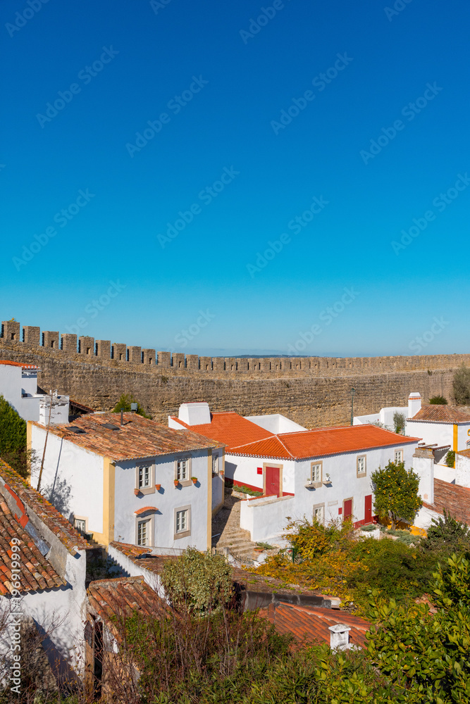 Walls of the city of Obidos, Portugal. Walls of the city of Obidos, Portugal.