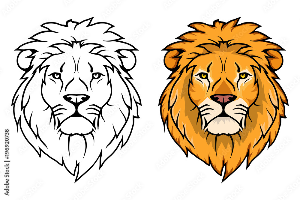 Naklejka premium Lew logo. Wektor zwierzę lew. Król lew na białym tle