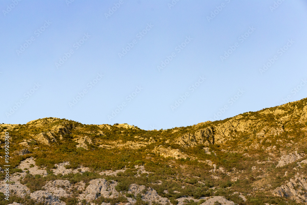 the mountains and the sky, the sunset reflected in the mountains