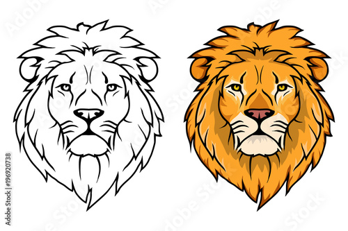 Fototapeta Naklejka Na Ścianę i Meble -  Lion logo.Vector animal lion.King Lion isolated on white background.