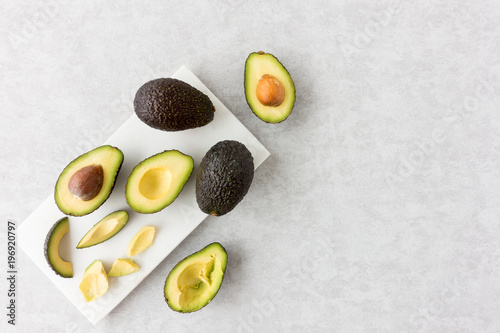 Avocados on a Marble Chopping Board