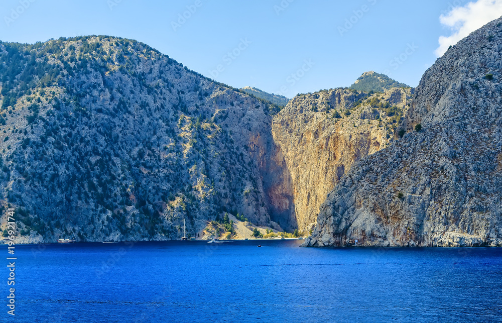coastline near Panormitis Monastery on Simi, Greece coastline near Panormitis Monastery on Simi, Greece