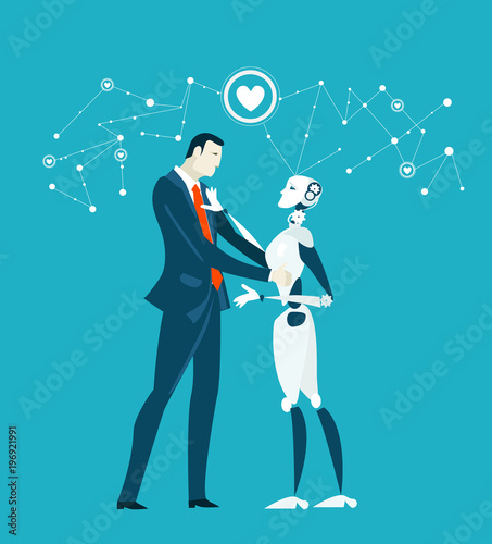 Future reality  relationship between human and robot. Ideal partner  companion  fake relationship. 