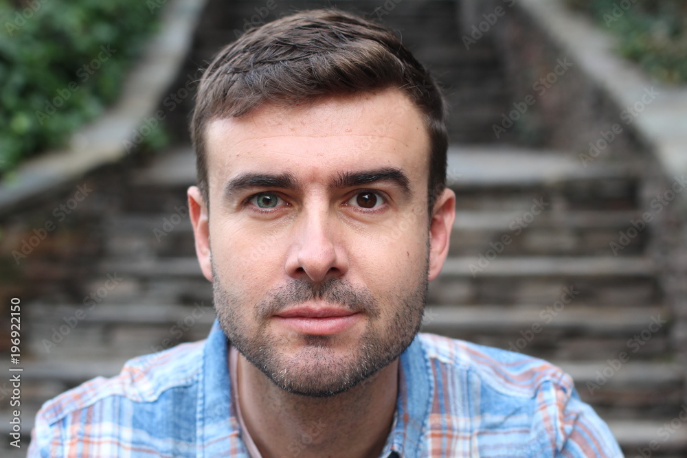 Man with heterochromia (two colored eyes) Man with heterochromia (two colored eyes)