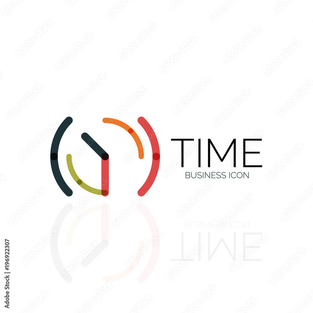 Vector abstract logo idea, time concept or clock business icon. Creative logotype design template Vector abstract logo idea, time concept or clock business icon. Creative logotype design template