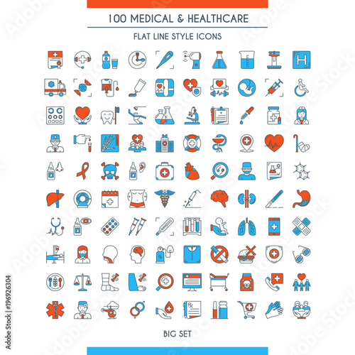 Medical and healthcare icons set