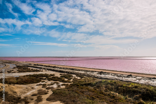 Vue sur les Salins du Giraud depuis le point de vue du sel en Camargue