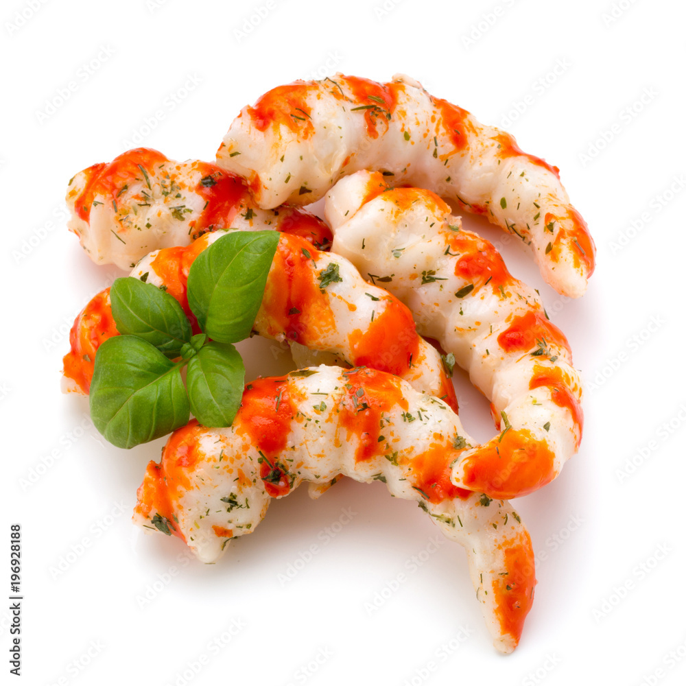 Cooked shrimps isolated on white background. Cooked shrimps isolated on white background.