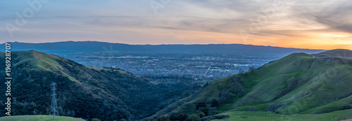 Mountains Forming Silicon Valley with San Jose City in the Center photo