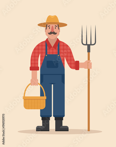 Farmer vector illustration.