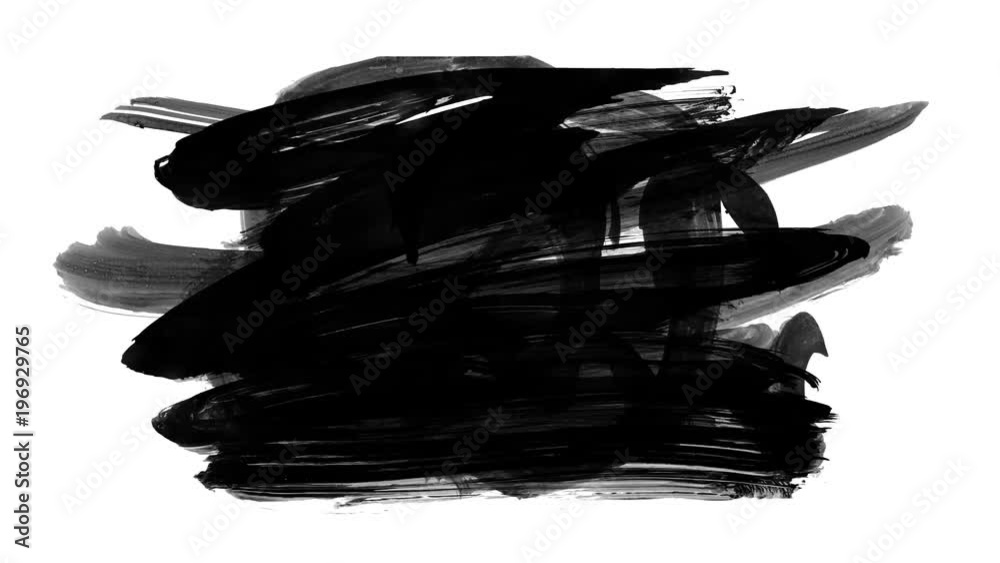 Grunge brush stroke. Abstract hand - painted element. Underline and border design. Seamless looping background. 4K