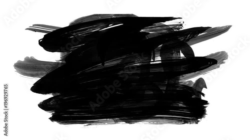 Grunge brush stroke. Abstract hand - painted element. Underline and border design. Seamless looping background. 4K