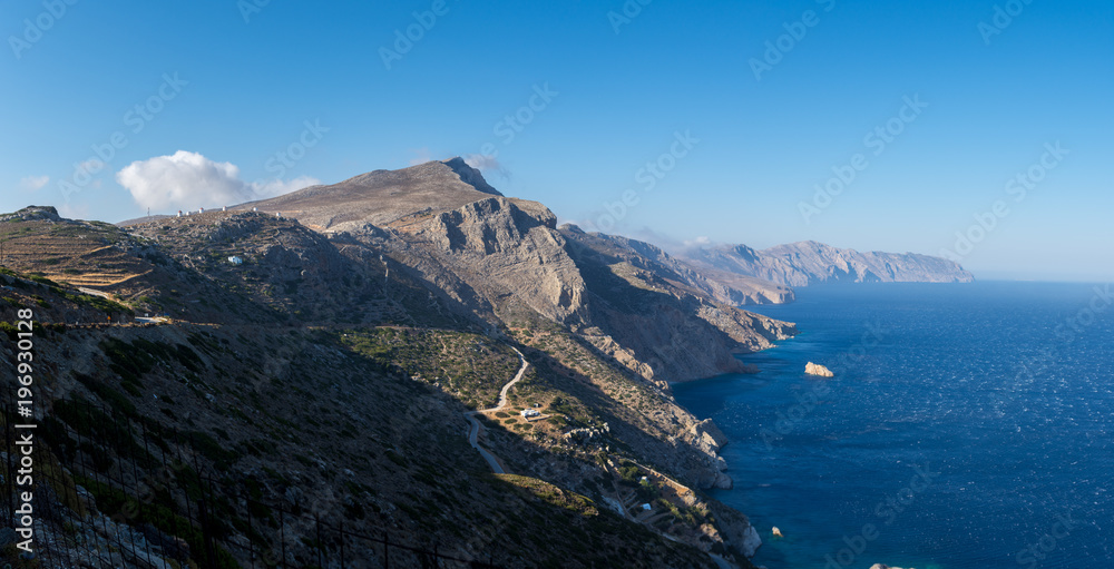 Τhe wild beauty of Amorgos. panoramic view from the back side of the island Τhe wild beauty of Amorgos. panoramic view from the back side of the island