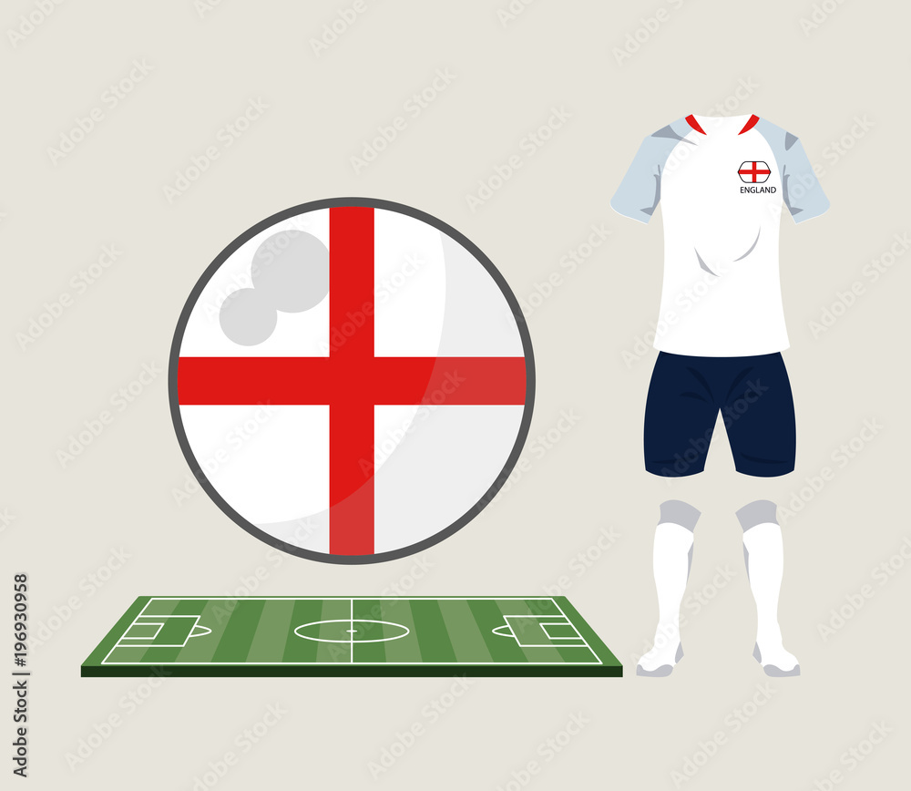 Fototapeta premium Football england sport wear vector illustration graphic design