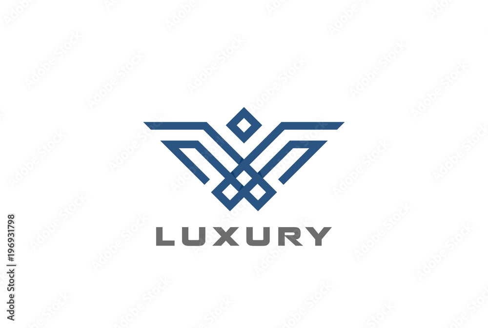 Heraldic Luxury Eagle Bird abstract Logo design vector linear Heraldic Luxury Eagle Bird abstract Logo design vector linear