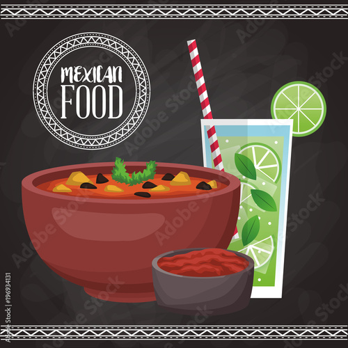 Mexican food menu card vector illustration graphic design