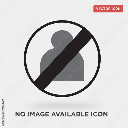 no image available icon on grey background, in black, vector icon illustration