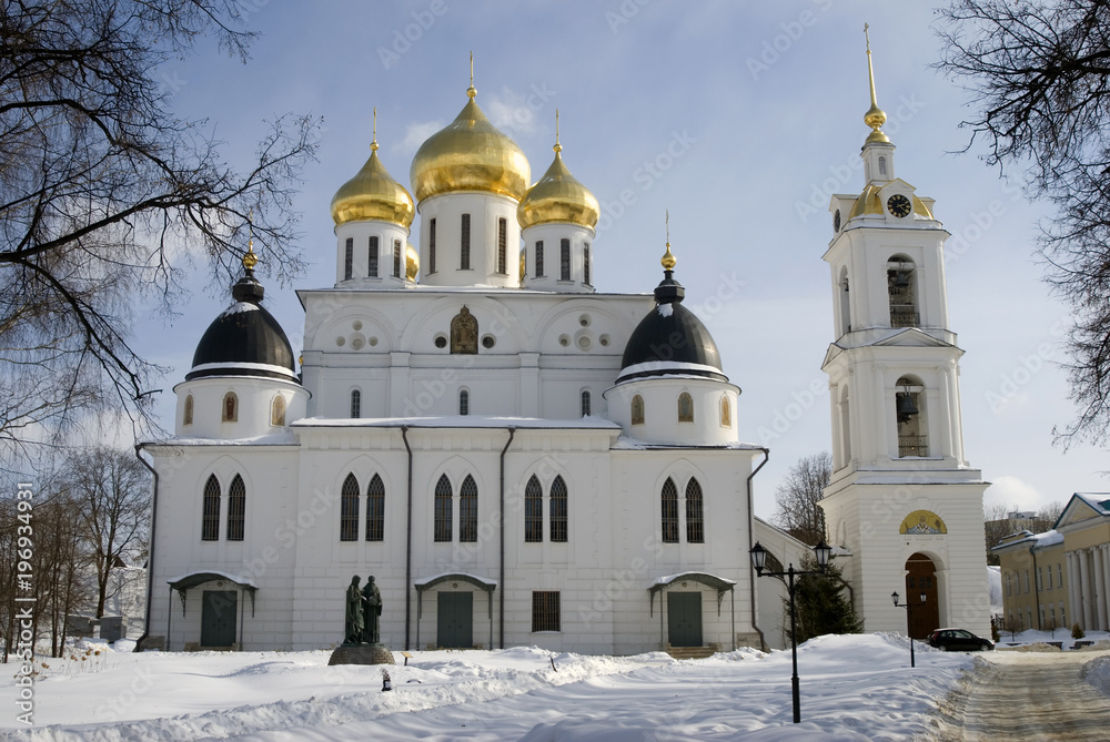 Kremlin in Dmitrov town, Moscow region, Russia. Famous historic town, popular landmark. Color winter photo. Kremlin in Dmitrov town, Moscow region, Russia. Famous historic town, popular landmark. Color winter photo.