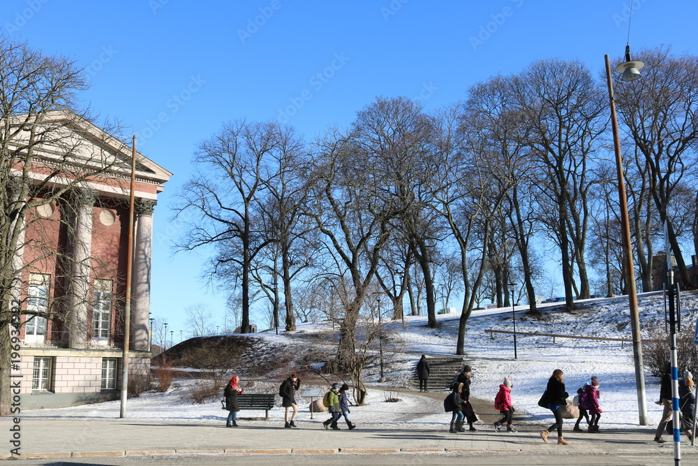 Obraz premium Aussicht über den Park im Winter