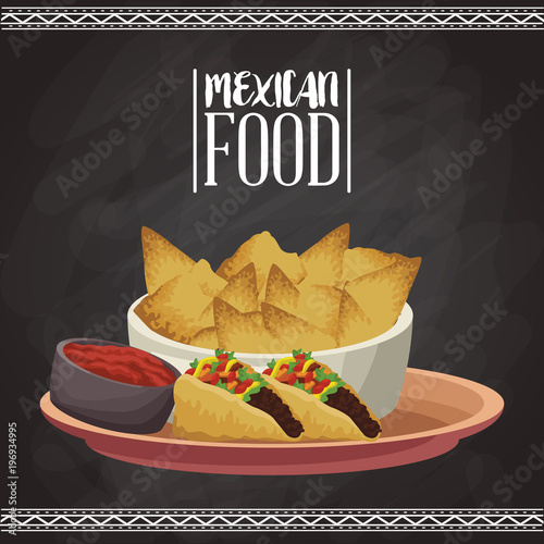 Mexican food menu card vector illustration graphic design