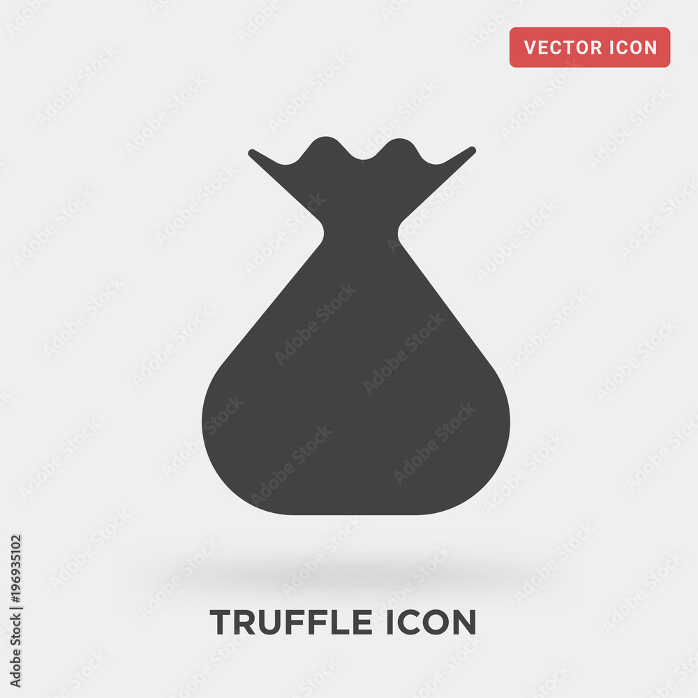 Obraz premium truffle icon on grey background, in black, vector icon illustration