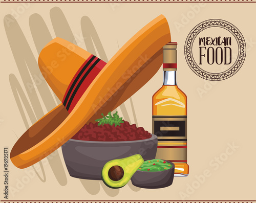 Mexican food menu card vector illustration graphic design