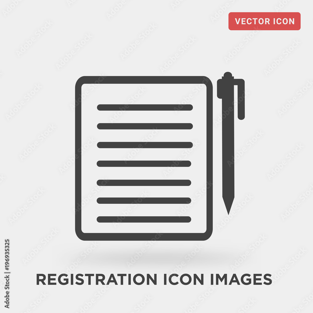 registration icon images on grey background, in black, vector icon illustration registration icon images on grey background, in black, vector icon illustration