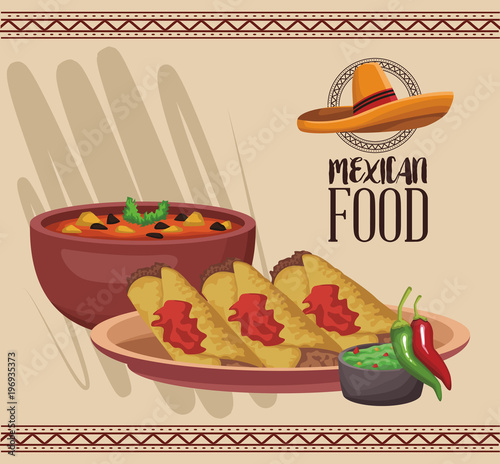 Mexican food menu card vector illustration graphic design